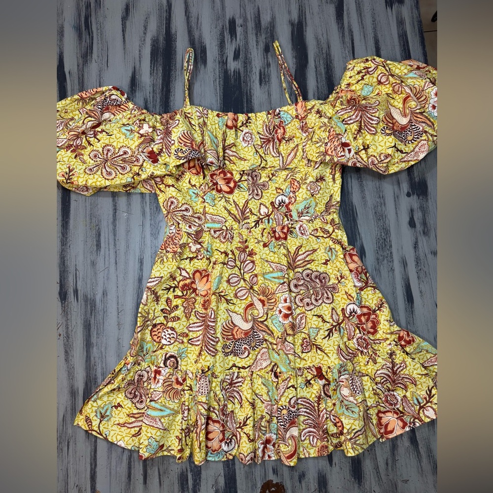 Ulla Johnson Lila Off the shoulder Multicolor Floral Patterned Dress - Picture 2 of 15